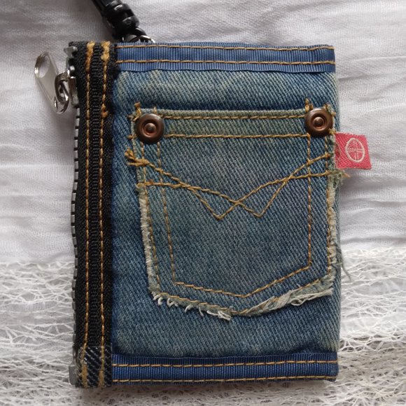 Denim Jean Trifold Zip Wallet - Picture 1 of 4